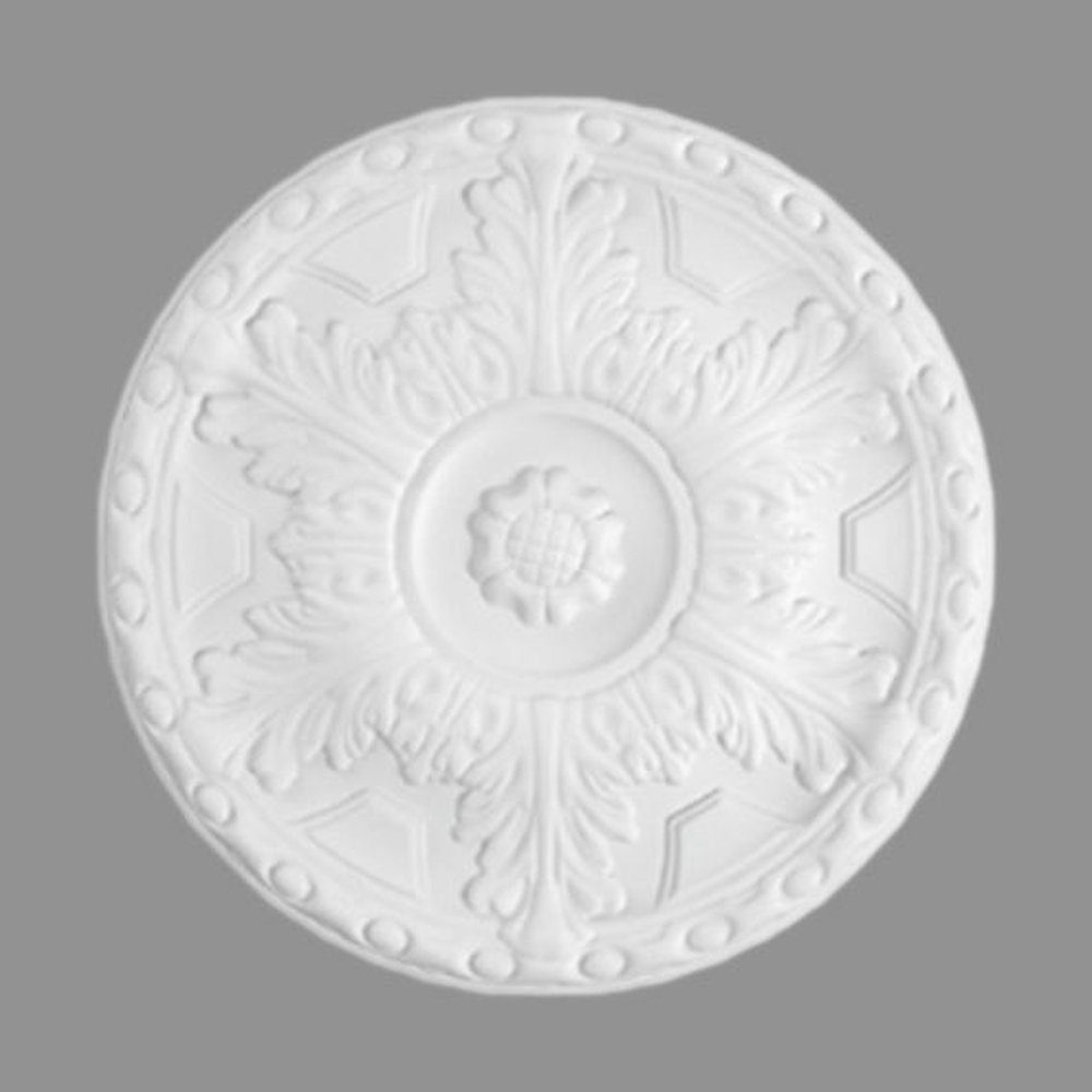 PROVISTON Wanddekoobjekt Stuckrosette, Durchmesser mm, 400 Weiß Polystyrol