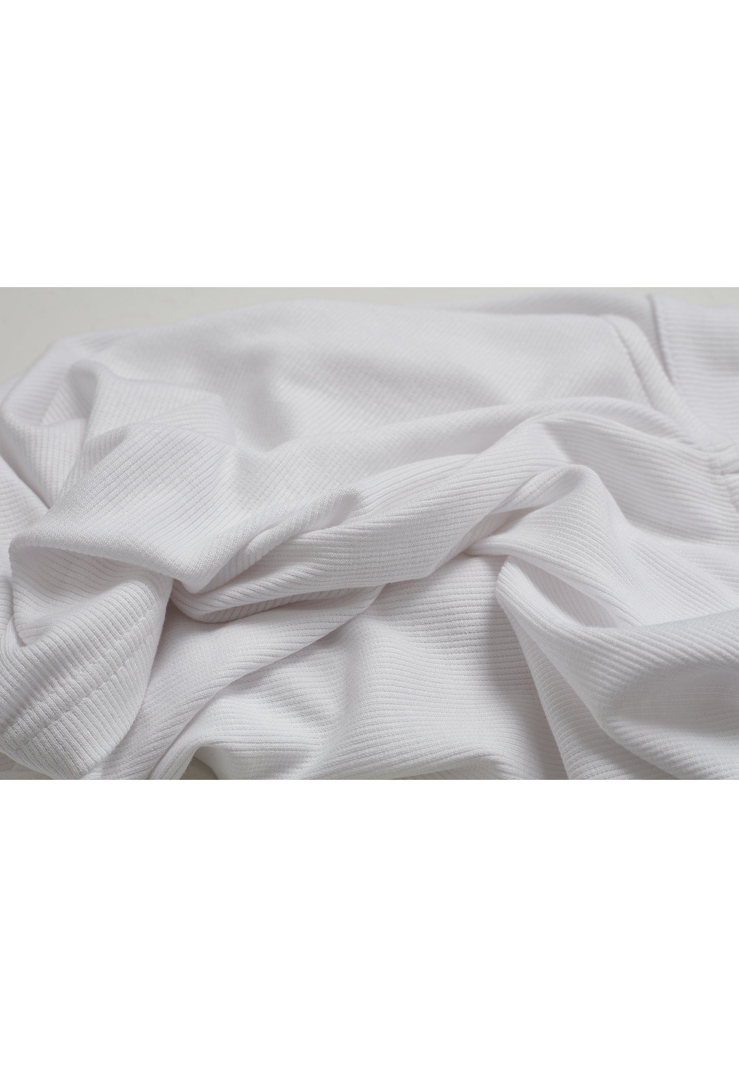 URBAN (1-tlg) Ladies Rib Top Turtleneck CLASSICS T-Shirt Cropped white Damen