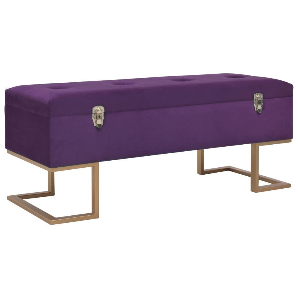 Sitzbank Bank mit Staufach 105 cm Lila Samt