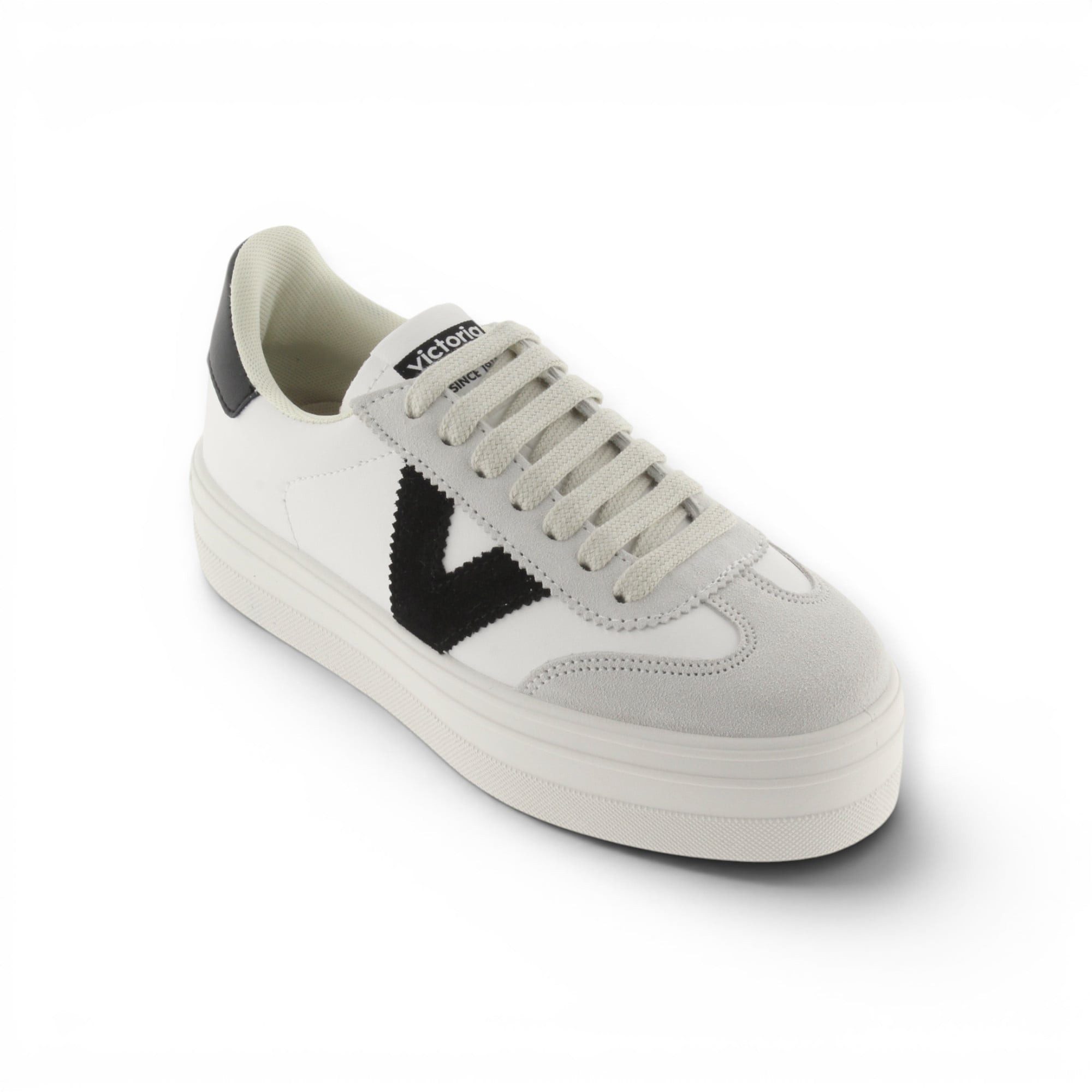 Victoria Barcelona Ciclista (Lederoptik/Veloursleder) - weiss/grau/schwarz Sneaker
