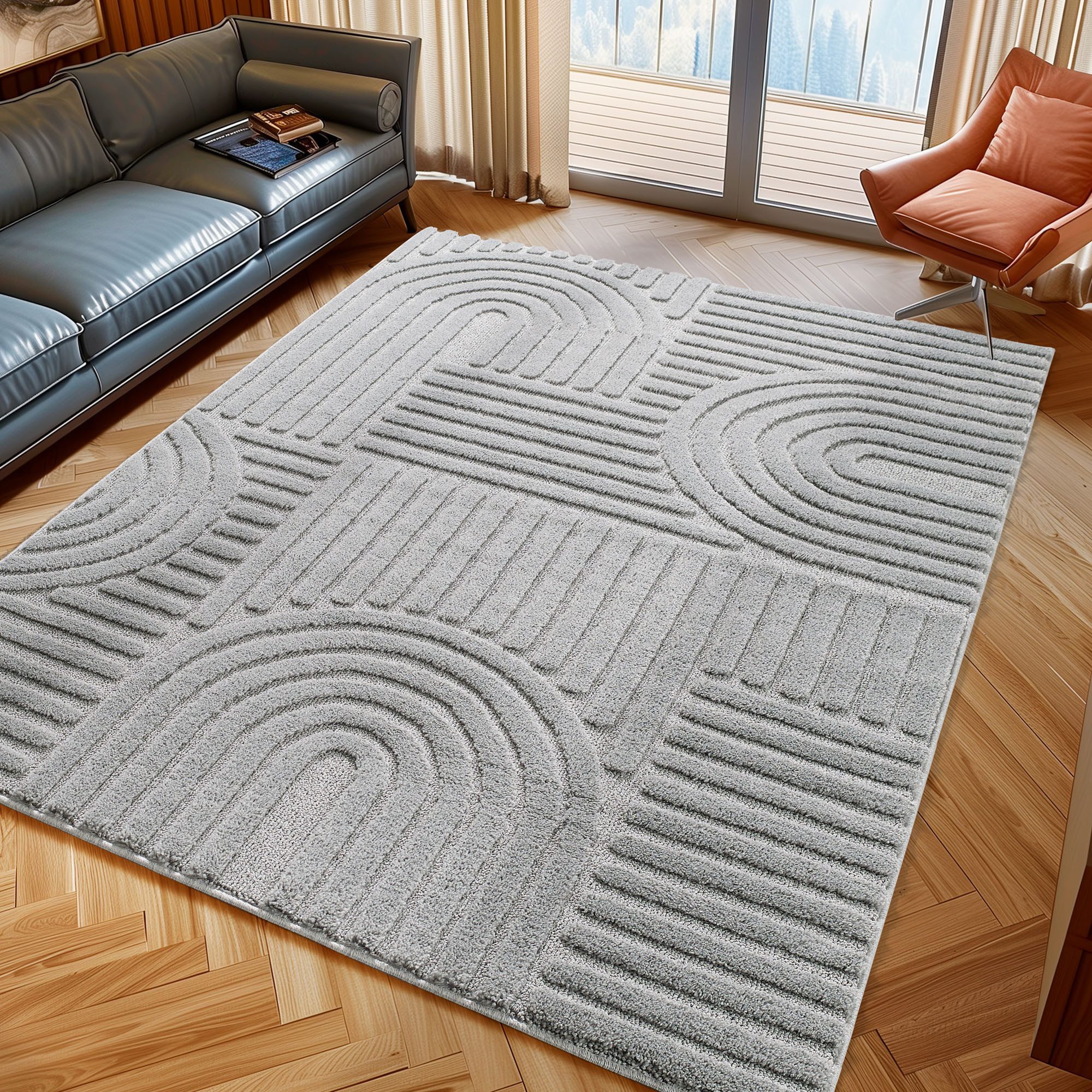 Ayyildiz Ковры Teppich ART 1121, rechteckig, Höhe: 8 mm, Дорожка, auch in rund, 3D Hoch-Tief-Effekt, weich, pflegeleicht
