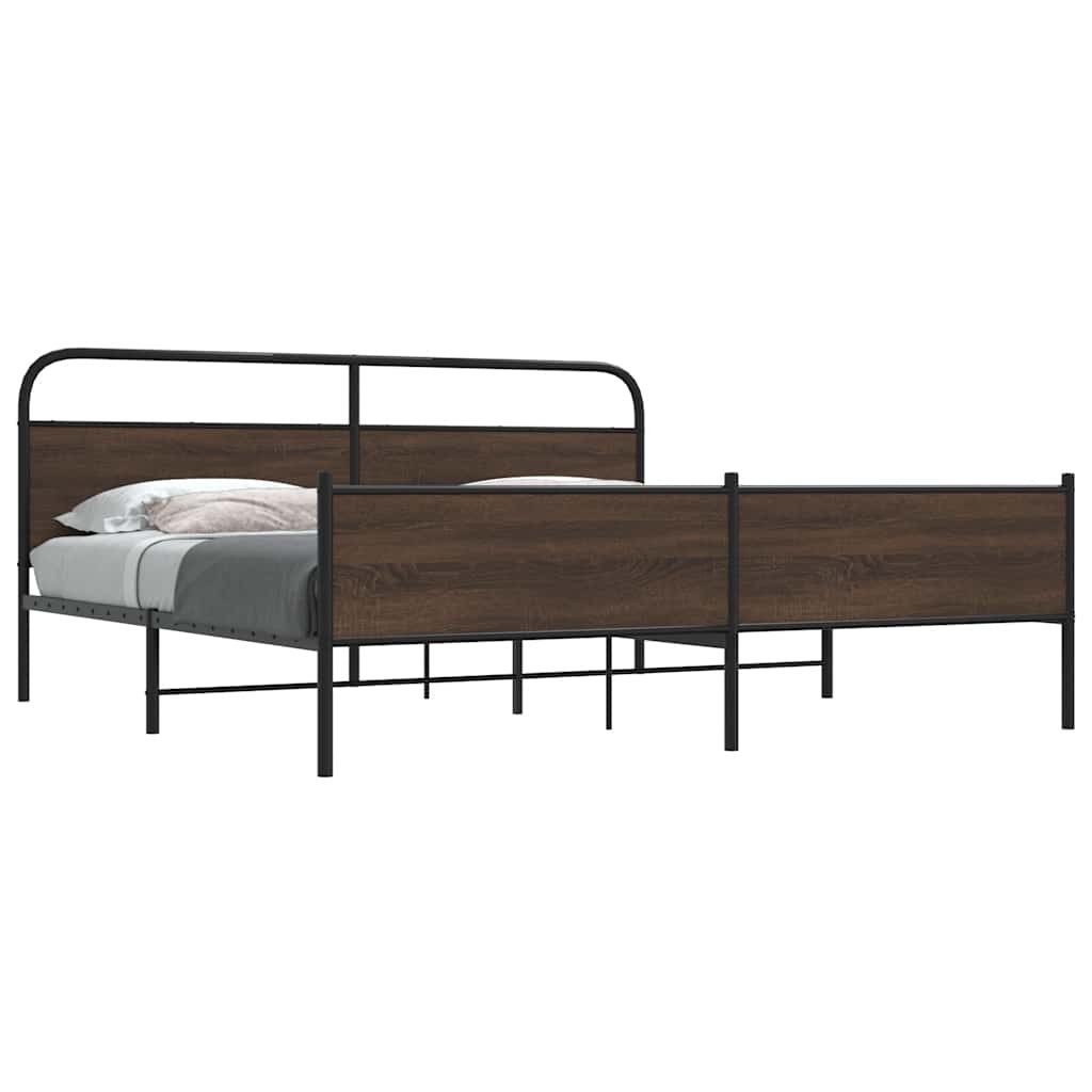 vidaXL Bett Metallbett ohne Matratze Braun günstig online kaufen
