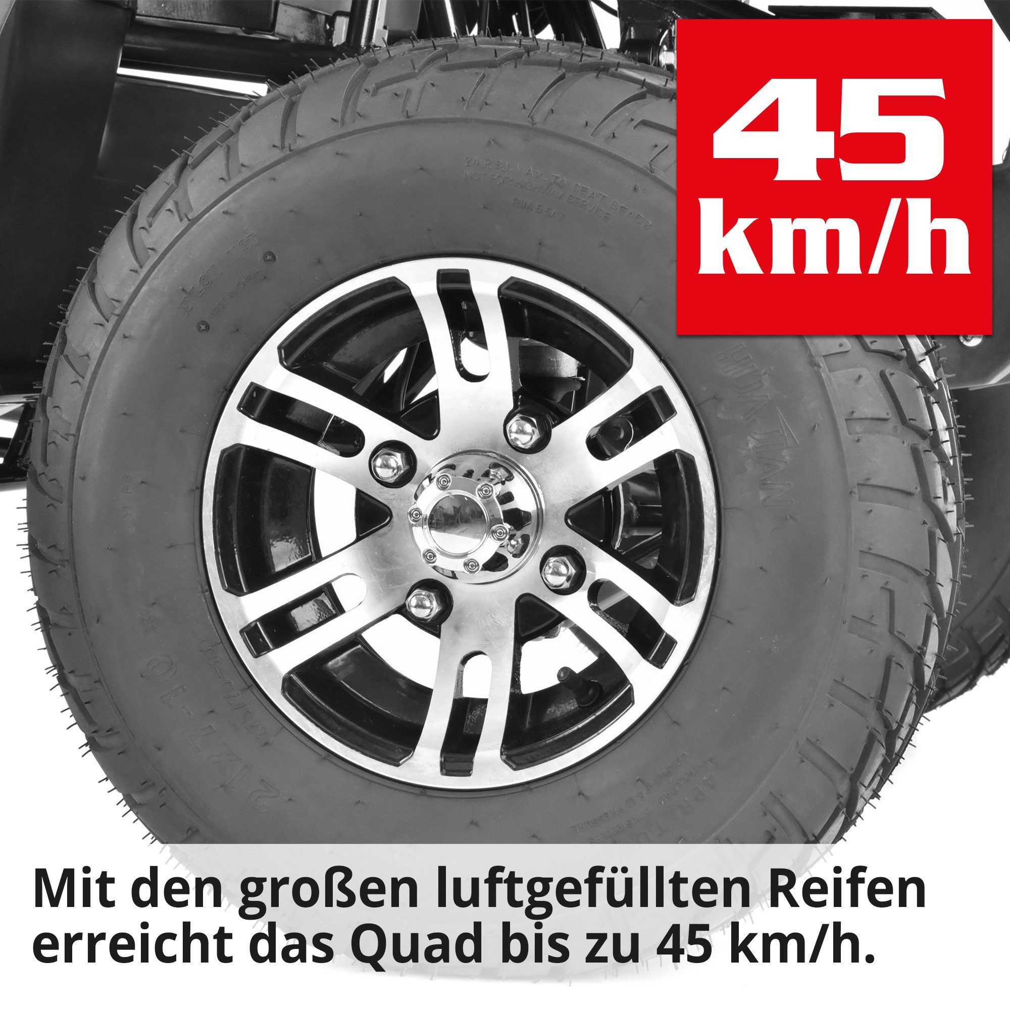 Hecht E-Quad with road approval 59399, 2200 W, 45 km/h, 72V/52Ah battery, tow bar, 74kg towing capacity