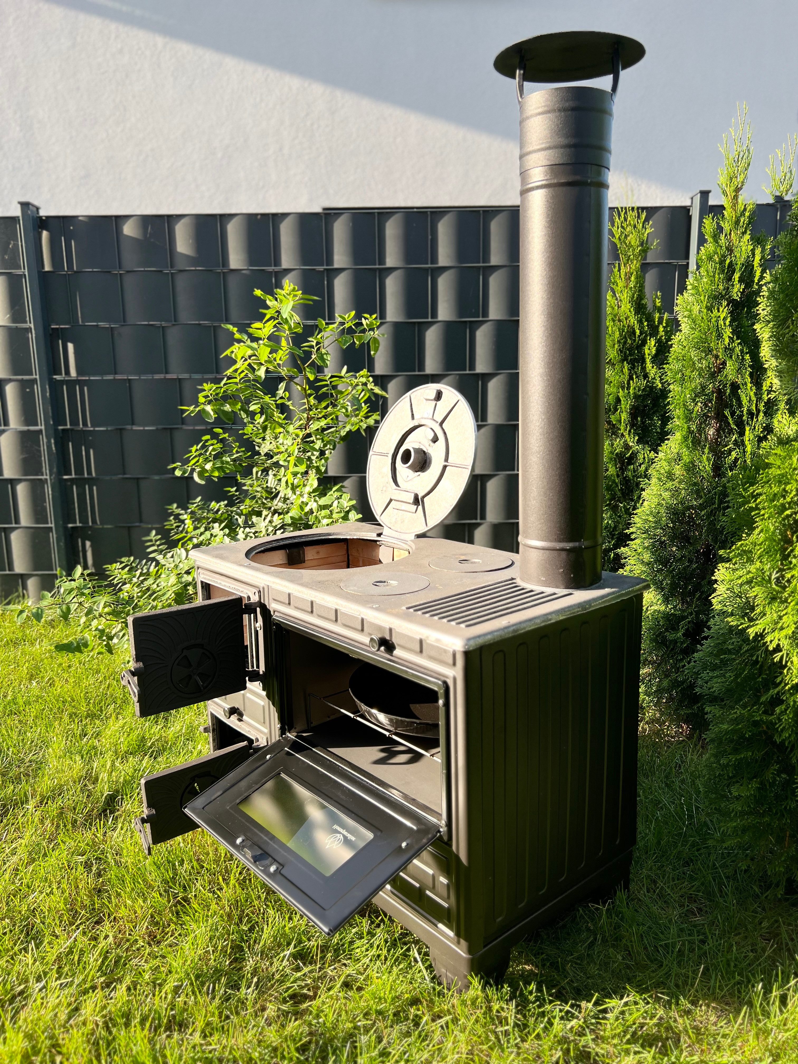 Homeparadise Grillkamin Outdoor Küchenofen Gartenofen Terrassenofen Gartenküche Holzofen Ofen