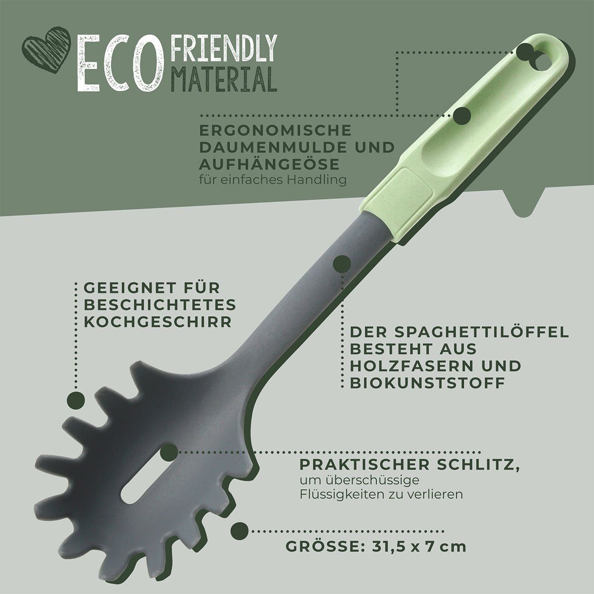 FACKELMANN Nudellöffel Spaghettilöffel