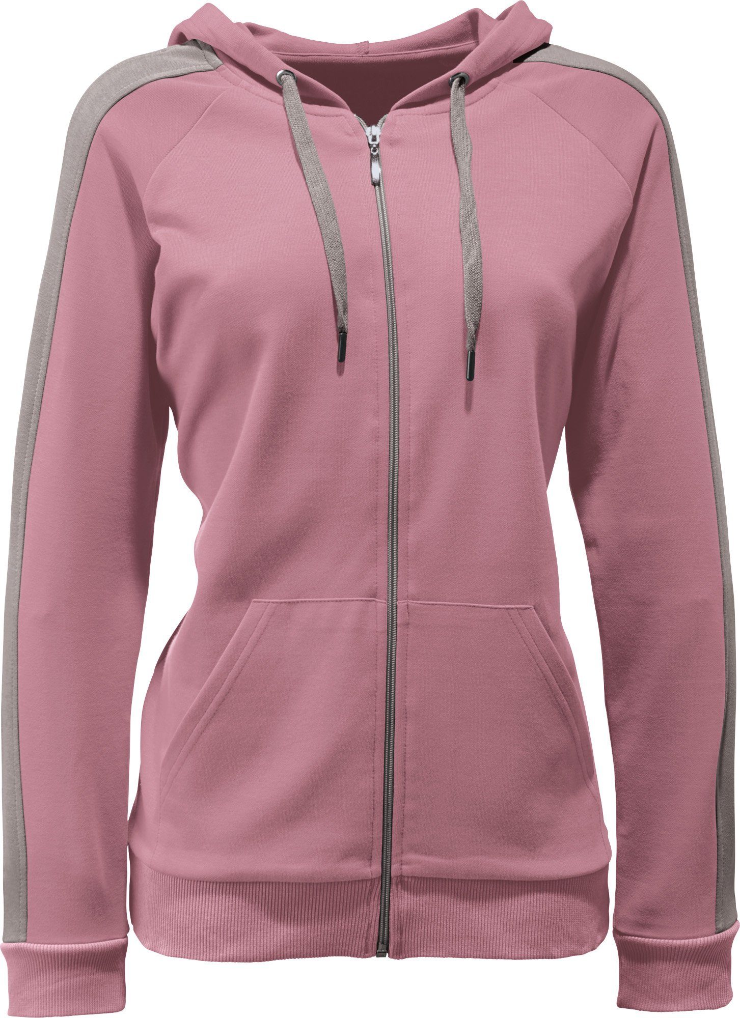 Erwin Müller Sweatjacke Damen-Freizeitjacke Uni rosenholz-grau