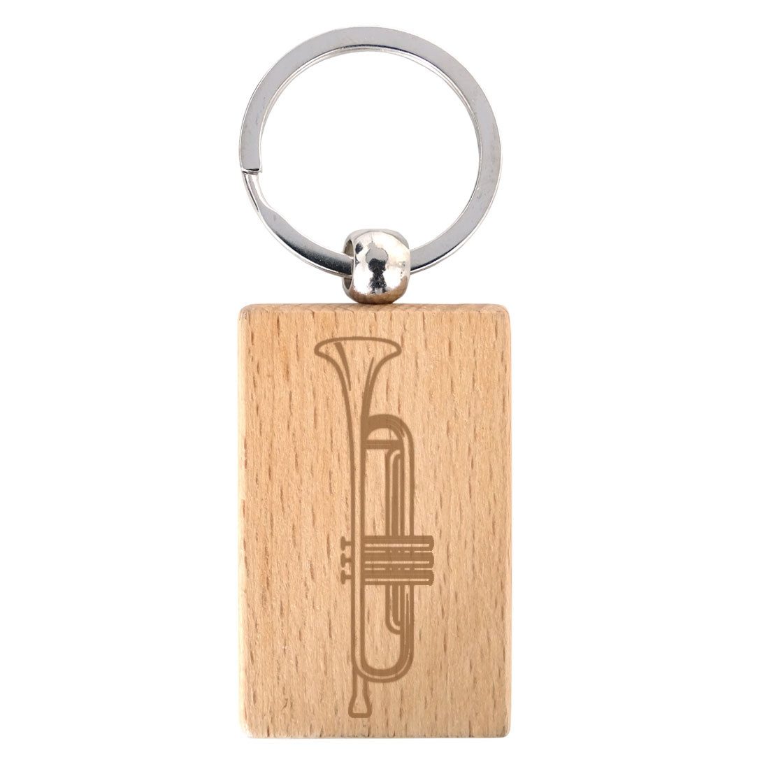 keepdrum Schlüsselanhänger keepdrum Schlüsselanhänger Rechteck mit Trompete Motiv (Schlüsselanhänger mit Motiv, 1-tlg., Schlüsselanhänger)