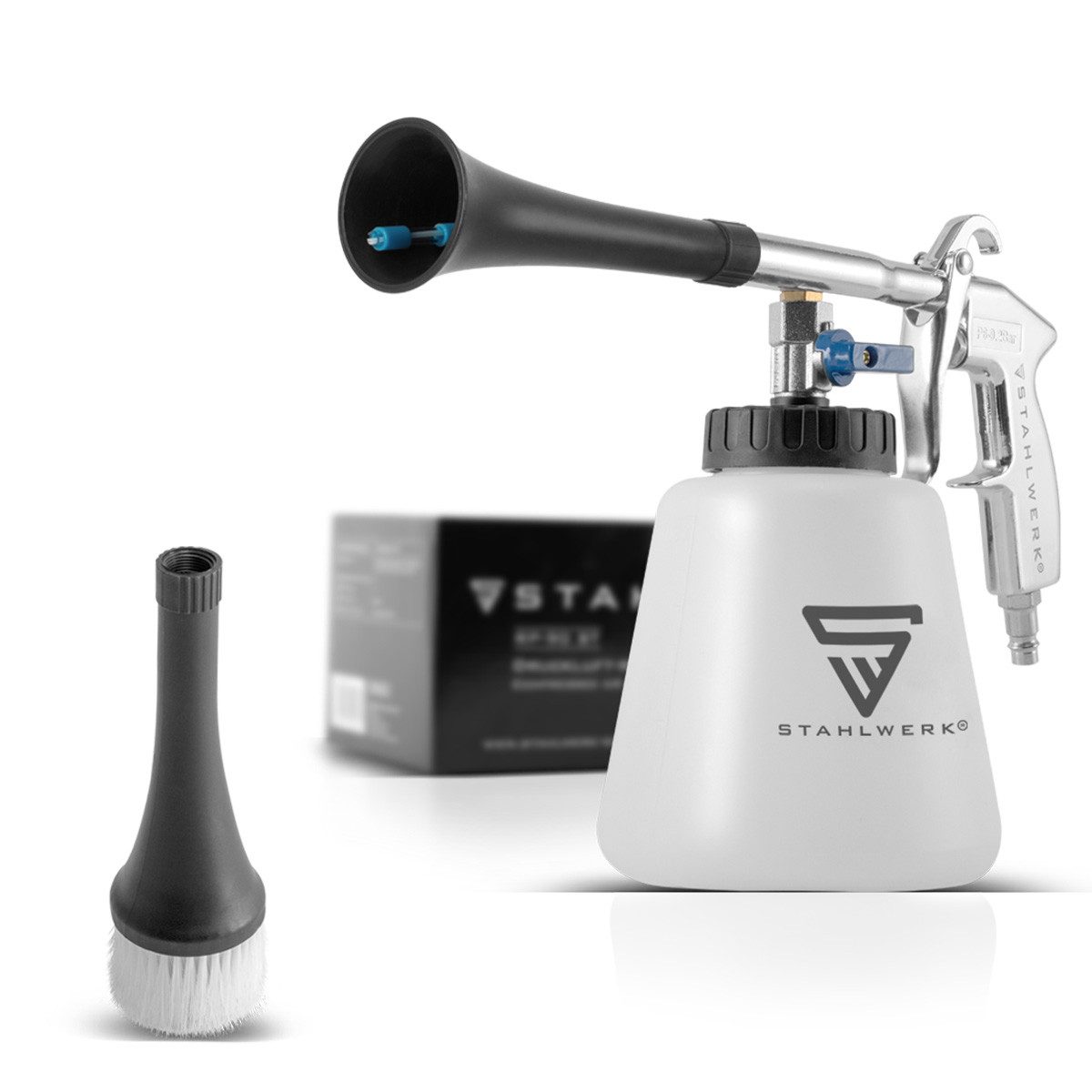 STAHLWERK Druckluftwerkzeug Druckluft-Reinigungspistole RP-90 ST mit Tornado-Effekt, (Paket, 3-tlg., Set), zum effektiven Reinigen von verschmutzen Oberflächen