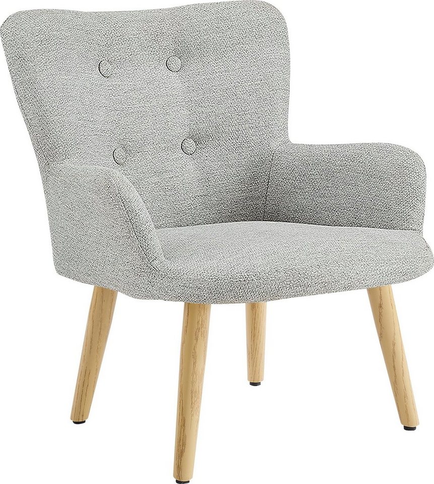 Lüttenhütt Sessel »Levent Mini« (1-St), mit Metallbeinen im Eichen-Look, in verschiedenen Bezugsqualitäten und Farbvarianten, Sitzhöhe 31 cm-kaufen