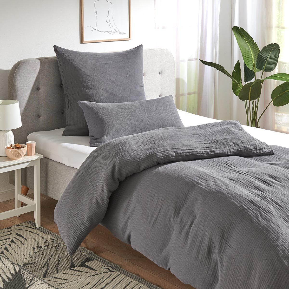 TRAUMSCHLAF Bettwäsche Delya Uni Musselin, Musselin, 3 teilig, luftig, leic günstig online kaufen