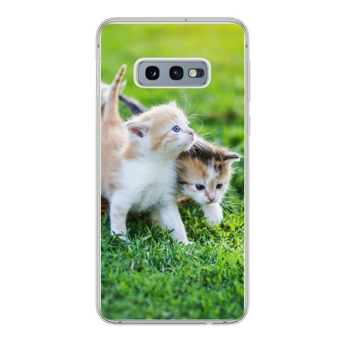 MuchoWow Handyhülle Kätzchen - Katze - Korb - Mädchen - Kinder - Jungen - Kinder Phone Case Handyhülle Samsung Galaxy S10e Silikon Schutzhülle