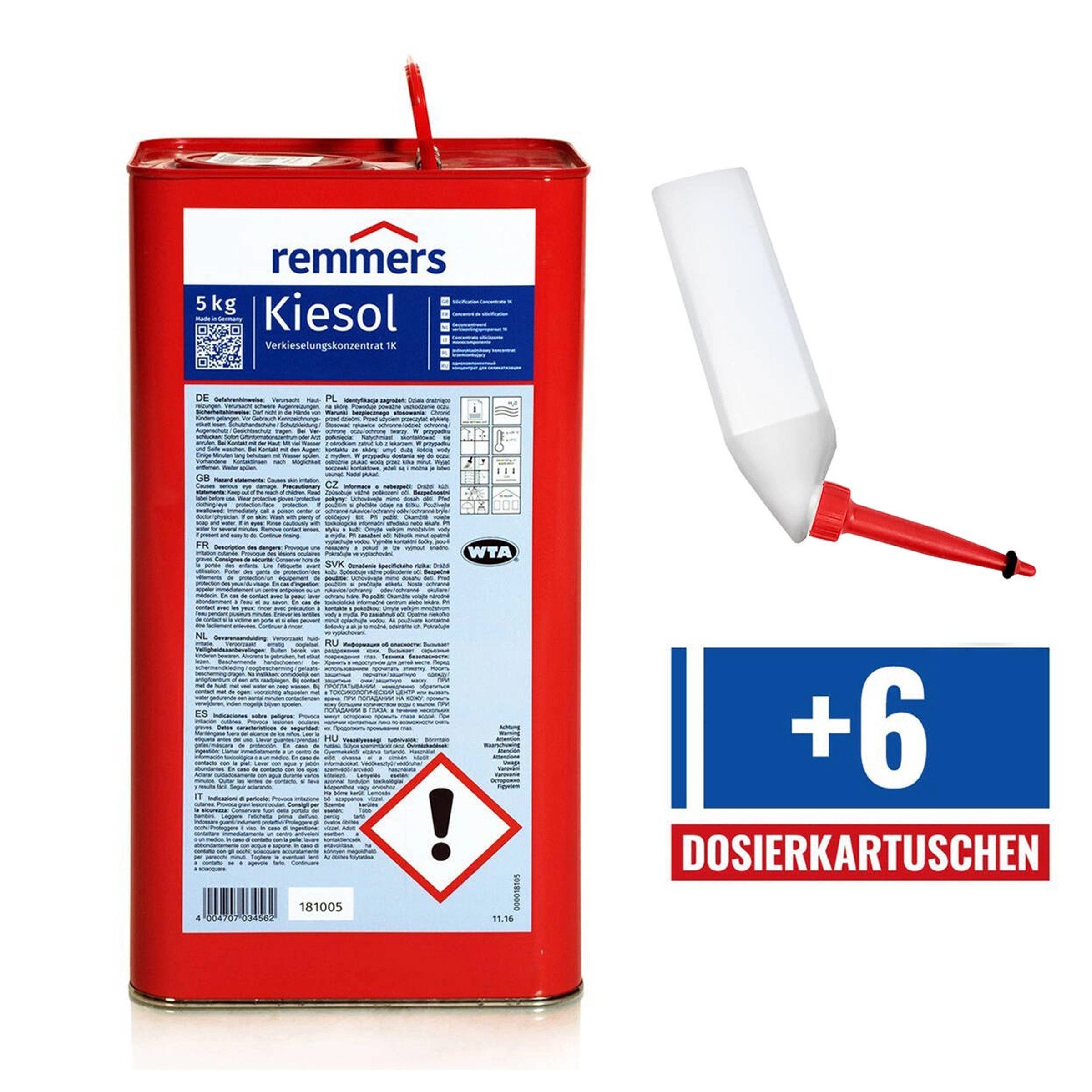 Remmers Dichtstoff Remmers Set Kiesol 5kg/10kg Verkieselung Dichtstoff + 6 Kartuschen