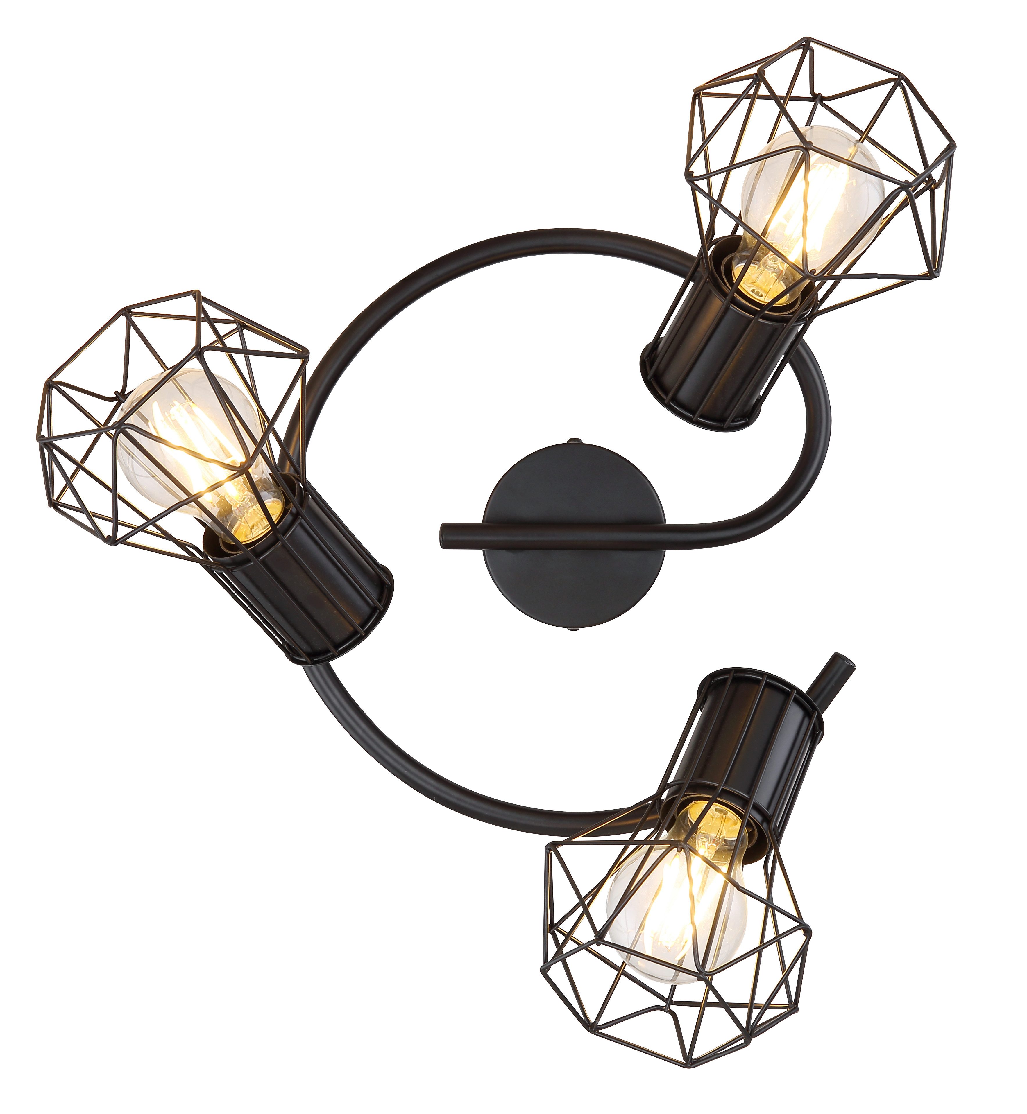 GLOBO LIGHTING Deckenstrahler PRISKA, ohne Leuchtmittel, Deckenstrahler/schwarz/Flur/Wohnzimmer