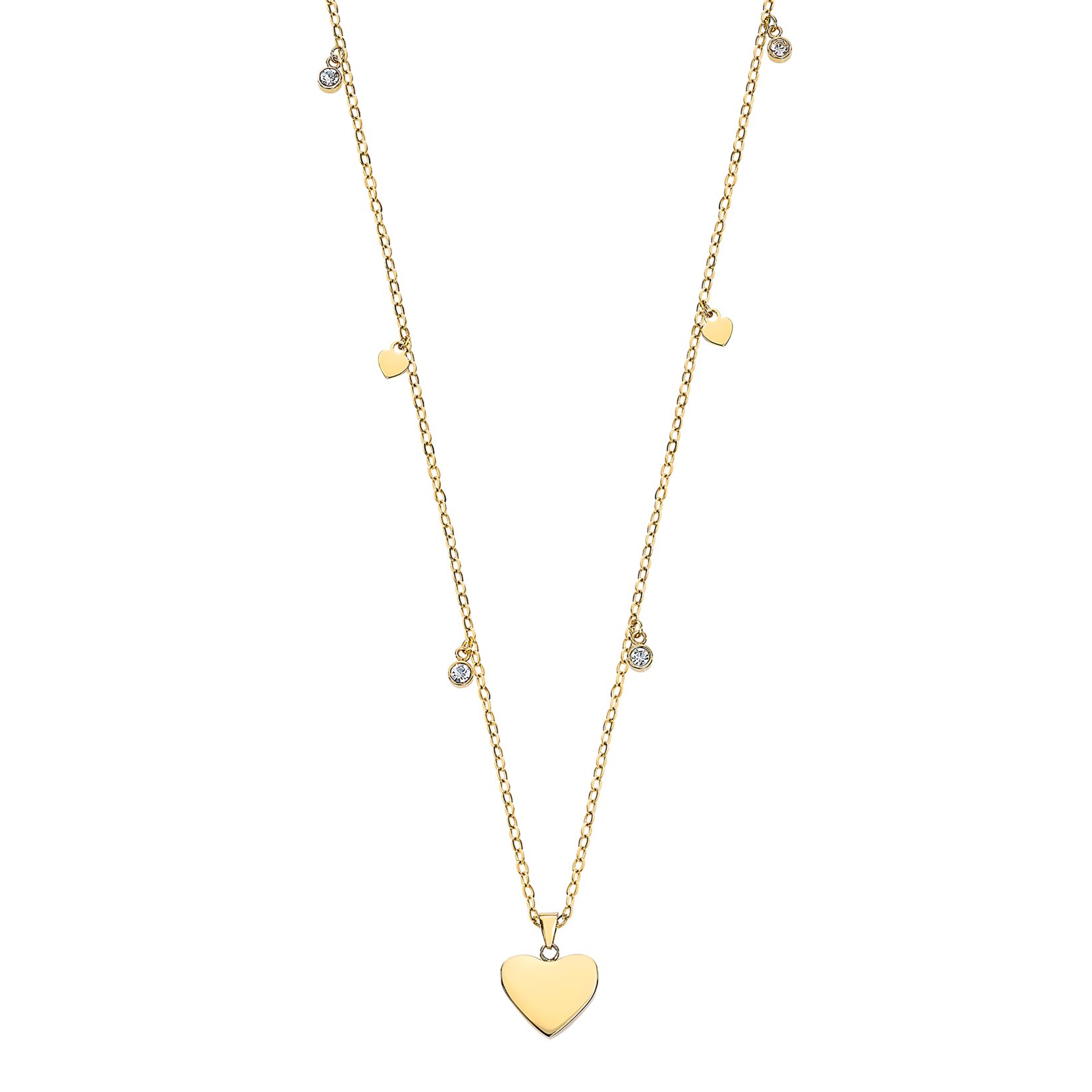 Lotus Kette mit Anhänger Essentials - Herz, mit Glasstein