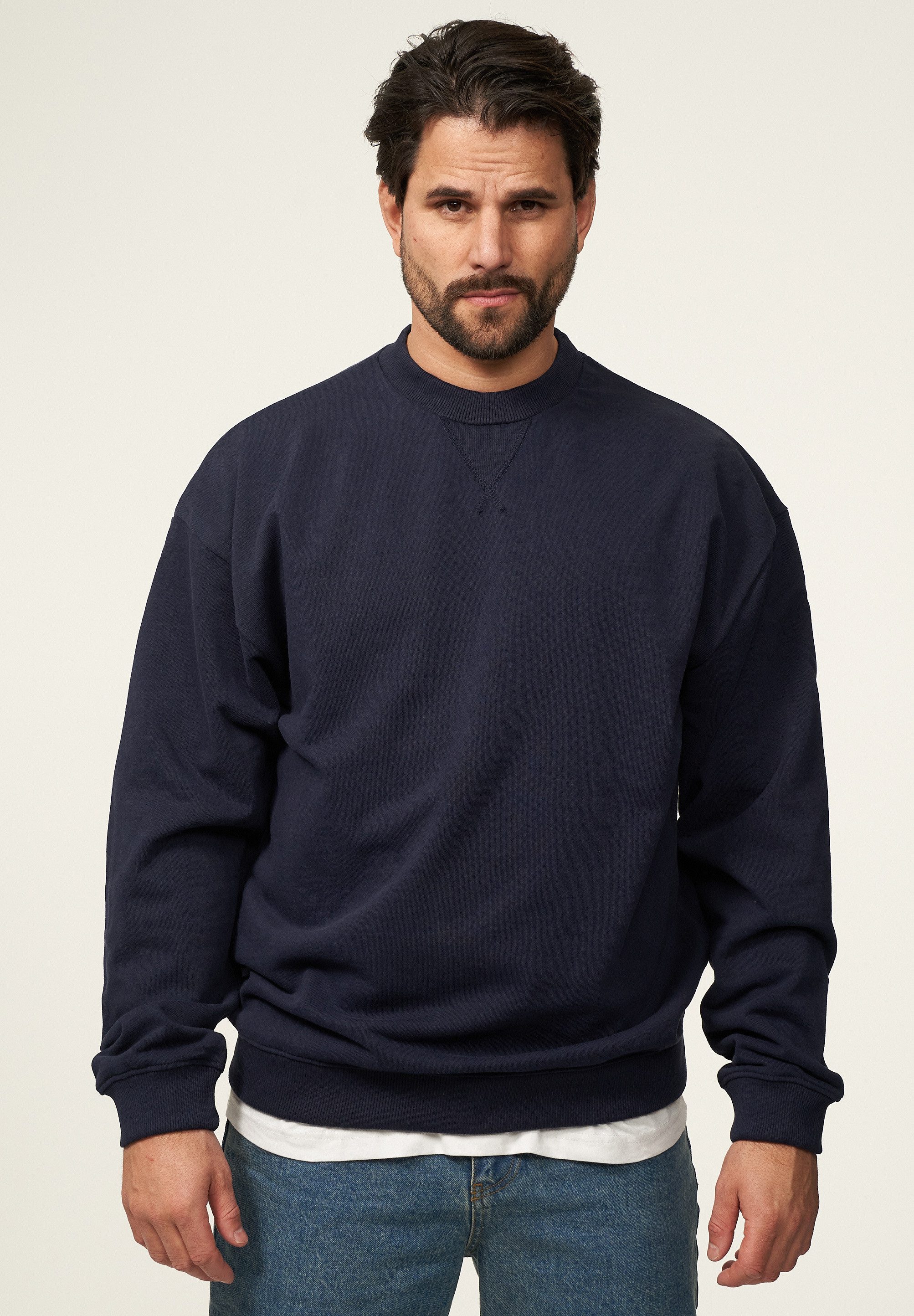 SOULSTAR Sweatshirt S2AGEO Herren Oversize Pullover mit Rundhals-Ausschnitt Crew-Neck Sweater