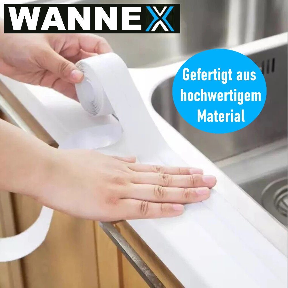 Wannendichtband Dusche selbstklebend WANNEX Badewanne, Wannenabdichtband Abdichtung Fuge Wannenband Badezimmer MAVURA 5m Dichtband