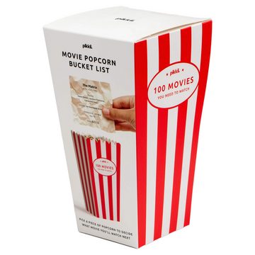 pikkii. Spiel, Filmabend Popcorn Eimer Movie Bucket List - englische Version, 100 Filmtitel als Popcorn