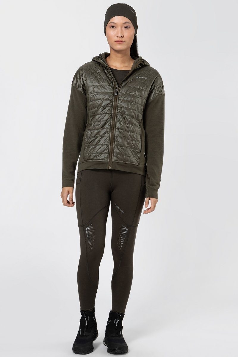 SUPER.NATURAL Outdoorjacke Merino Jacke mit Primaloft Bio und Softshell genialer Merion-Materialmix