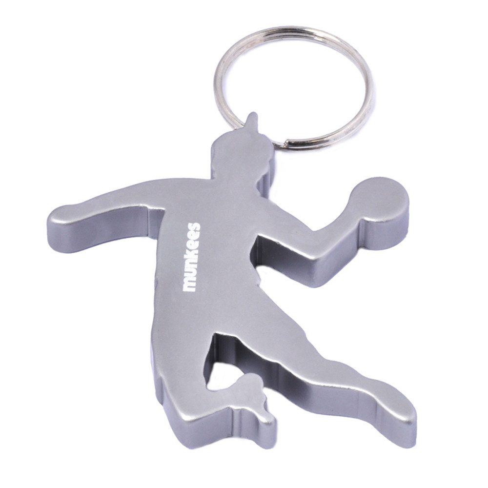 Munkees Flaschenöffner Handballer-Anhänger Schlüsselanhänger aus Aluminium (Packung, 1-tlg), ultraleicht, langlebig & mit integriertem Flaschenöffner