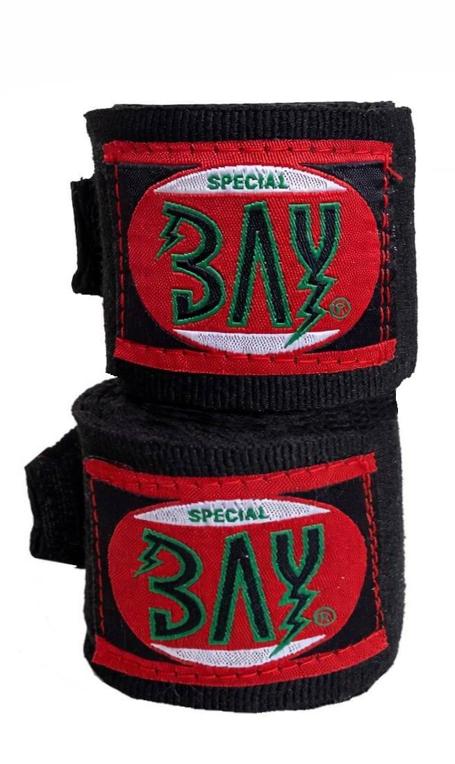 BAY-Sports Boxbandagen Pro Edition Handgelenkbandagen zum Boxen Handbandagen Kickboxen (Paar), Breiter und langer Klettverschluss