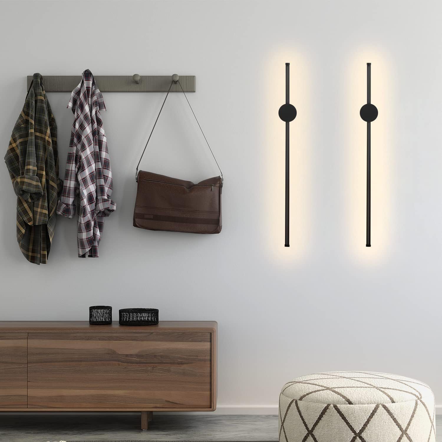 Lampada da parete led moderna per interni nera luce calda_voghion.com