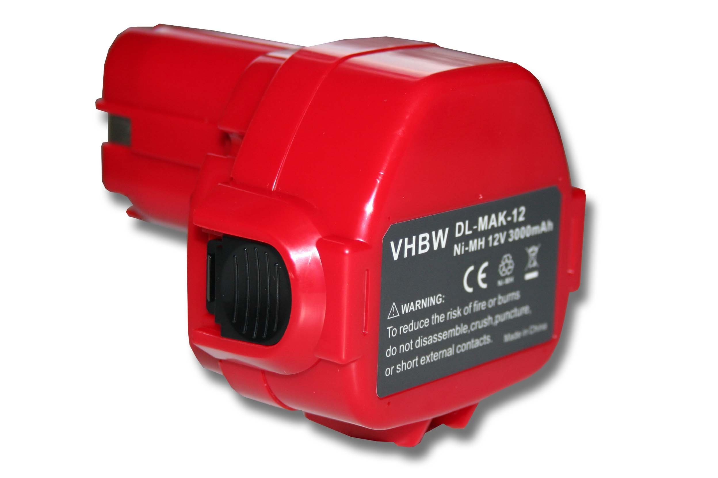 vhbw passend für Makita 6223D, 6223DE, 6223DW, 6223DWE, 6227D, 6227DW, Akku 3000 mAh