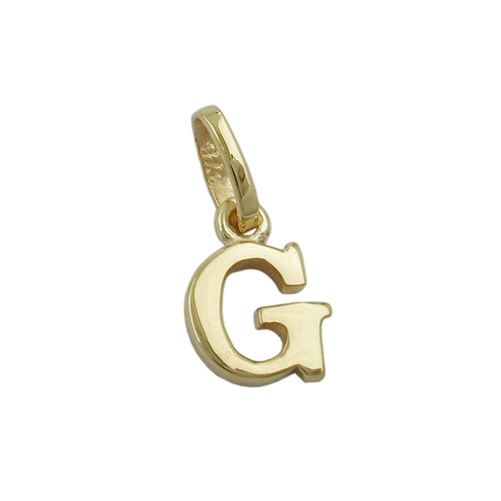 Gallay Buchstabenanhänger Anhänger 8x6mm Buchstabe G glänzend 9Kt GOLD (1-tlg)