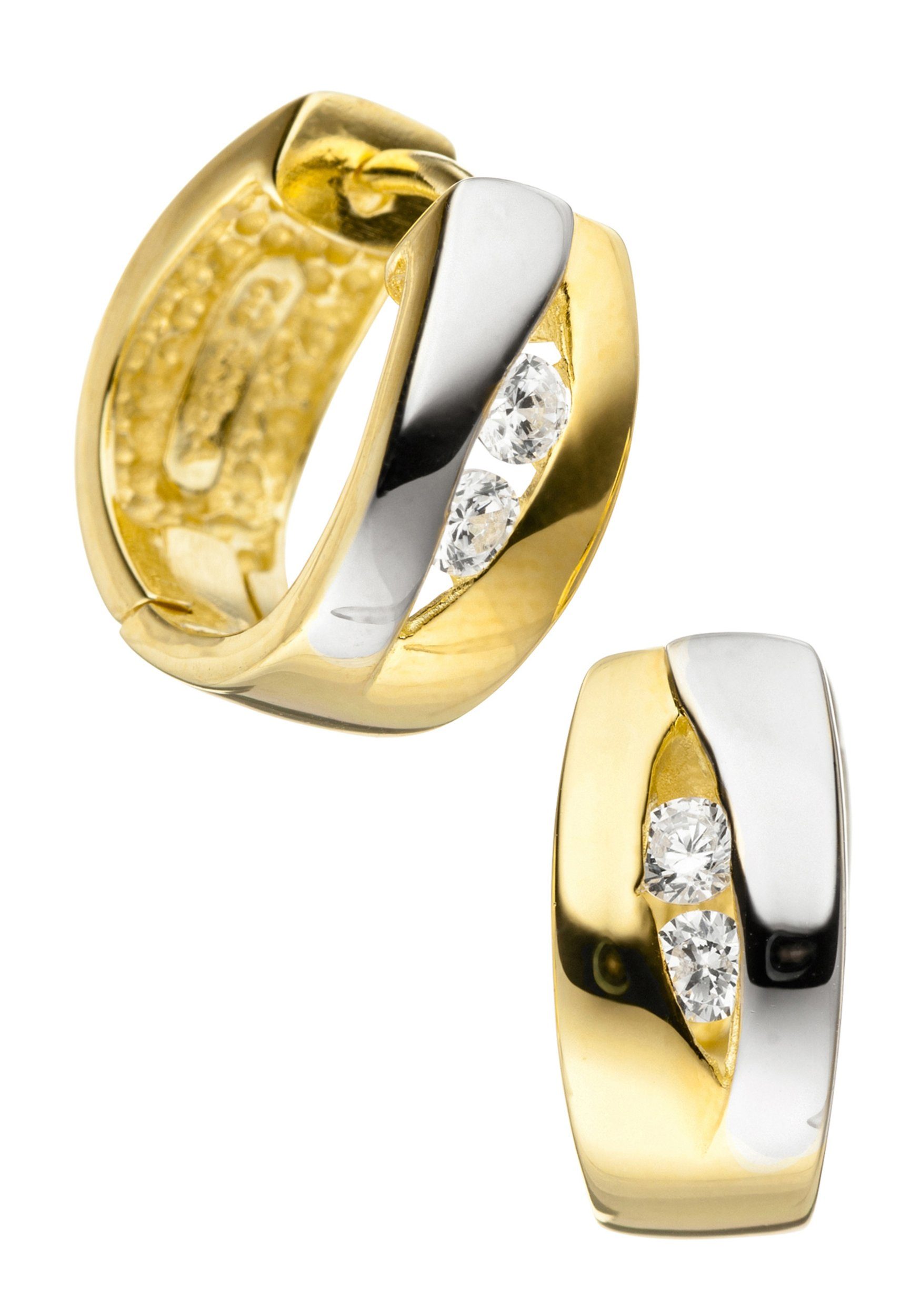 JOBO Paar Creolen Ohrringe mit Zirkonia,...