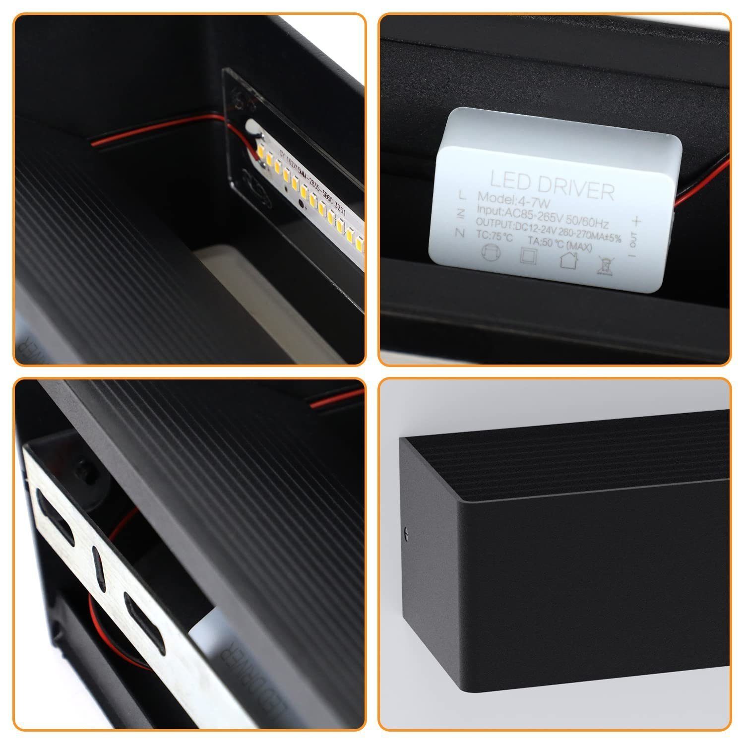 ZMH LED Außen-Wandleuchte Modern Up Down Außen-Wandleuchte Schlafzimmer Flu günstig online kaufen