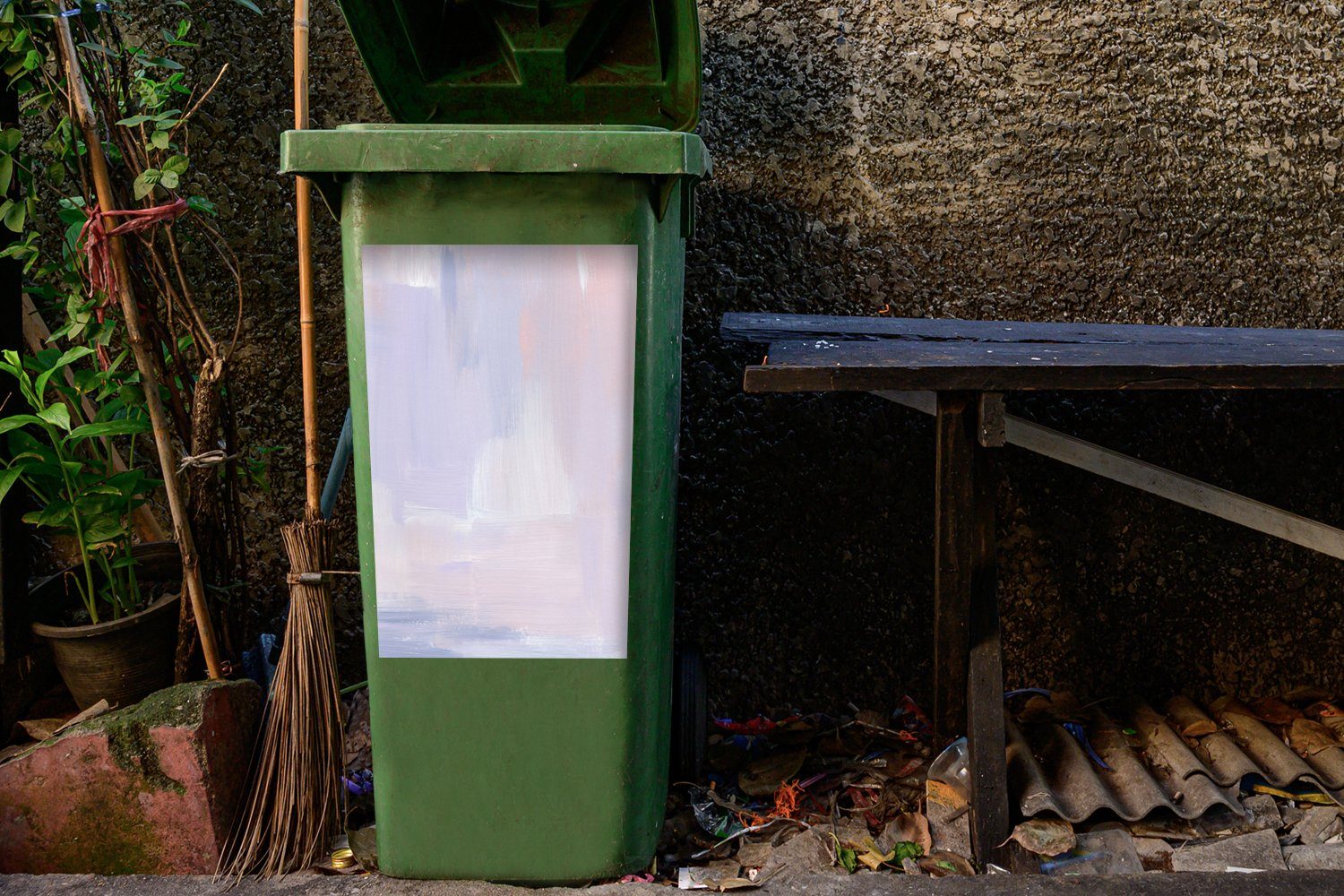 Mülleimer-aufkleber, Gestaltung Wandsticker Sticker, Farbe - MuchoWow Mülltonne, Container, - Abfalbehälter (1 Pastell St),