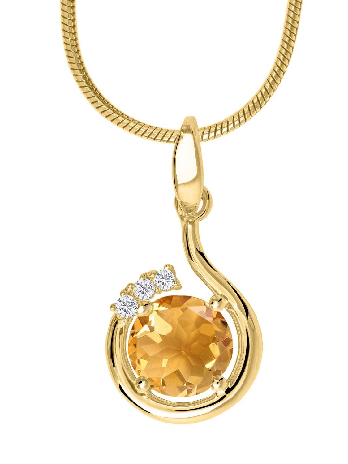My Gold Kettenanhänger Damen Citrin Anhänger günstig online kaufen