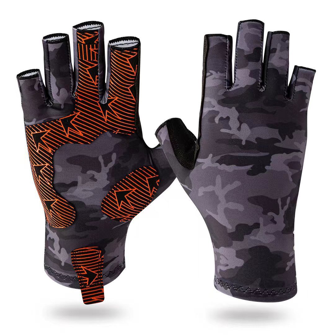 Bwecuy Fahrradhandschuhe Sommer Fingerlose Handschuhe Unisex UV-Sonnenschutz-Handschuhe (Angel Handschuhe, rutschfeste Fahrhandschuhe) für Reisen, Golfen, Laufen
