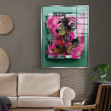 DOTCOMCANVAS® Acrylglasbild Layer Mickey - Acrylglas, Acrylglasbild Layer Mickey Maus Comic Cartoon Pop Art grün rosa pink