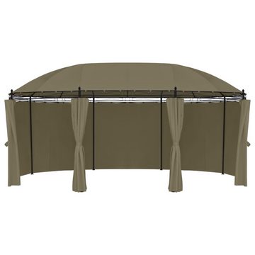 vidaXL Partyzelt Pavillon mit Vorhängen 520x349x255 cm Taupe 180 g/m²