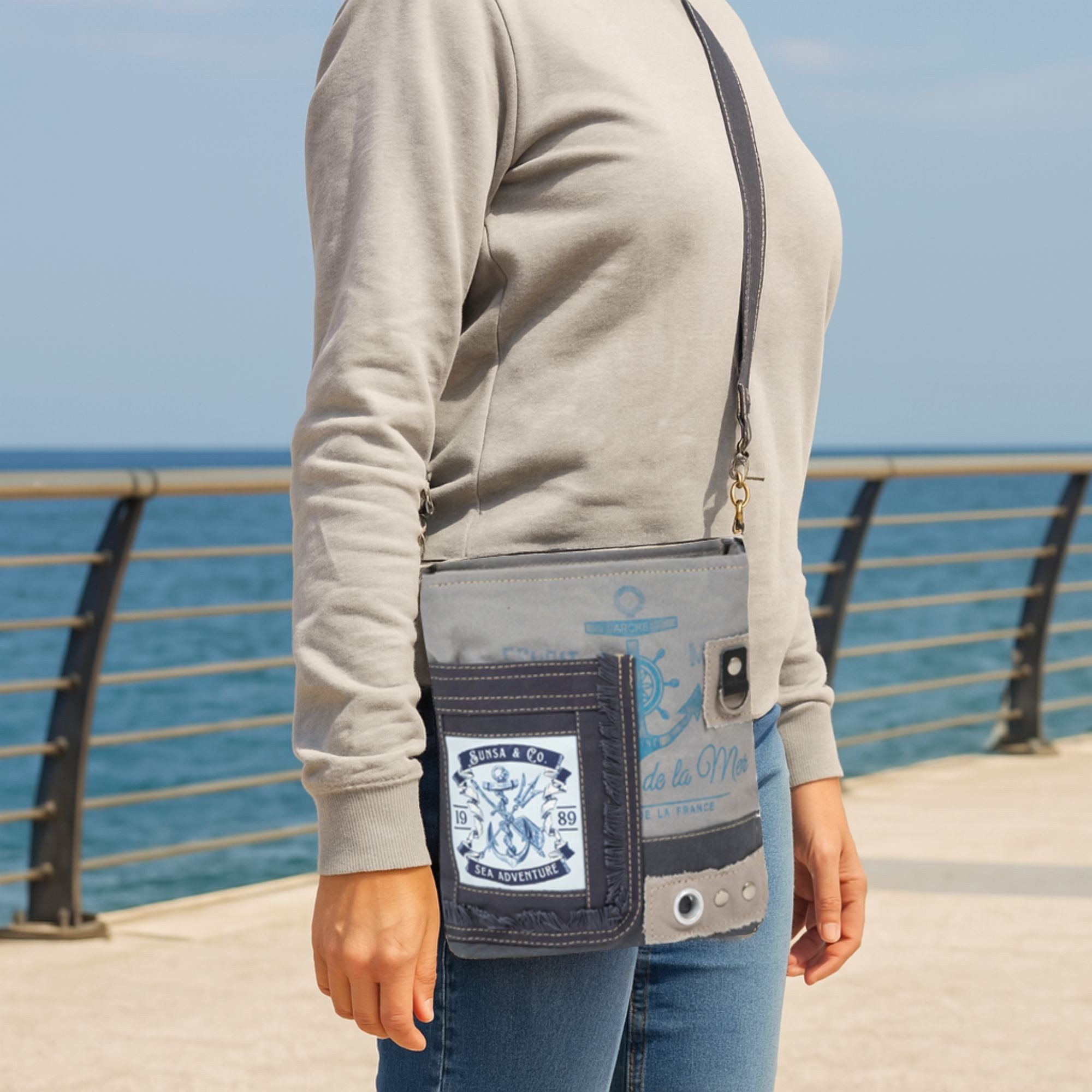 Sunsa Umhängetasche Sunsa Maritim Umhängetasche. Blaue günstig online kaufen