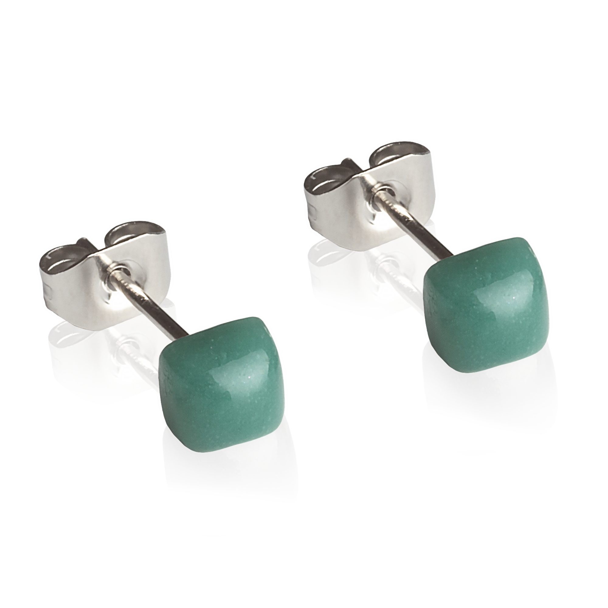 ALEXASCHA Paar Ohrstecker Minimalistische Stecker für jeden Tag • hypoallergener Glasschmuck