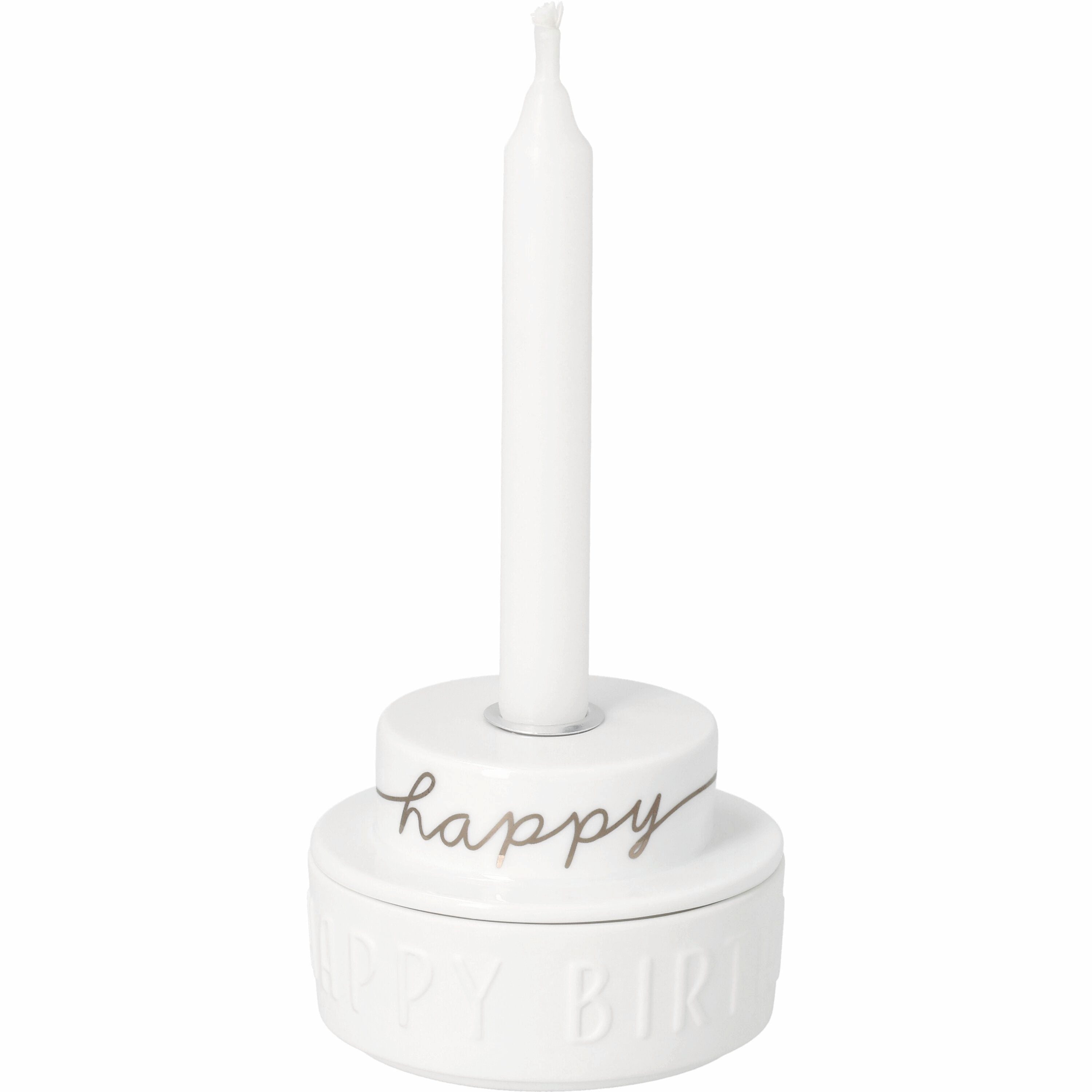 Räder Design Kerzenhalter Lichttörtchen Happy Birthday D.7cm H.4,9cm Neuheit von räder design Ge