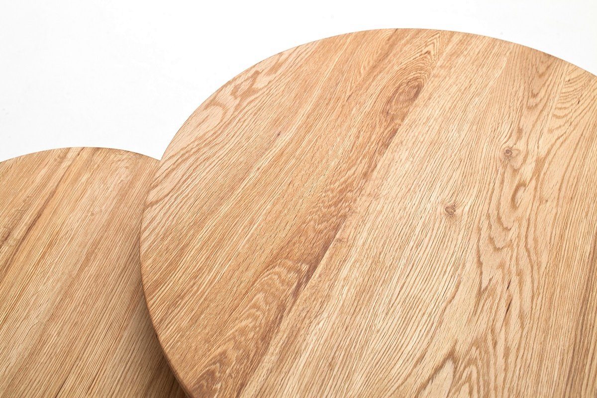 MCA furniture Couchtisch Couchtisch Set Genny 2-teilig, Asteiche massiv, Ø50/Ø45, Eichefarbe (Set), 2-teiliges Set