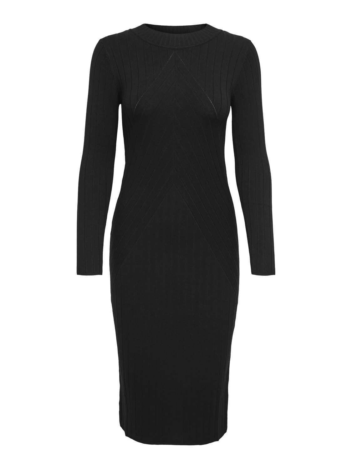 pieces Strickkleid - Strickkleid Langarm - geripptes Langarmkleid einfarbig