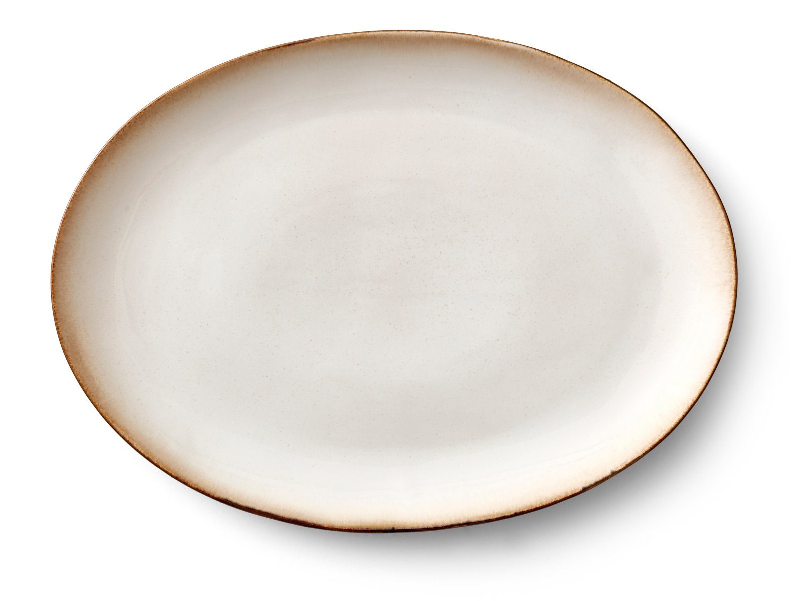 Bitz Servierplatte Servierplatte oval grey/cream 45 x 34 cm, Steinzeug, (Platten)