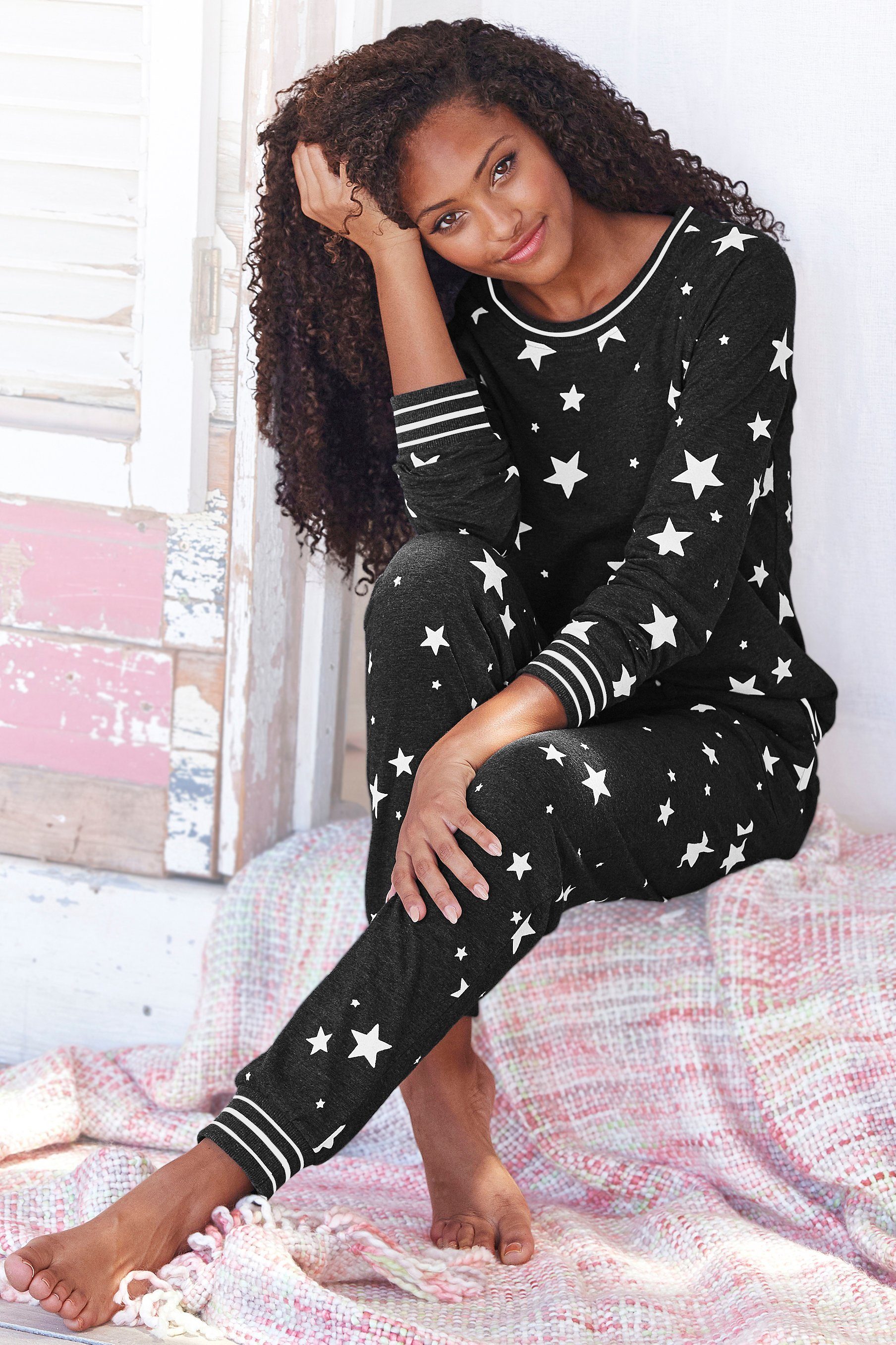 Vivance Dreams Pyjama (2 tlg) mit Sternedruck