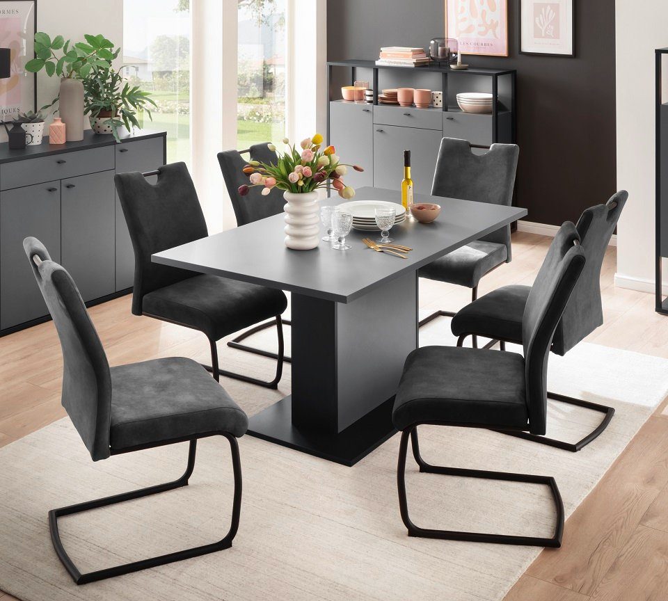 Luxor, Grey anthrazit, / Esstisch Royal Esstisch 160 MCA (No-Set) x furniture 90