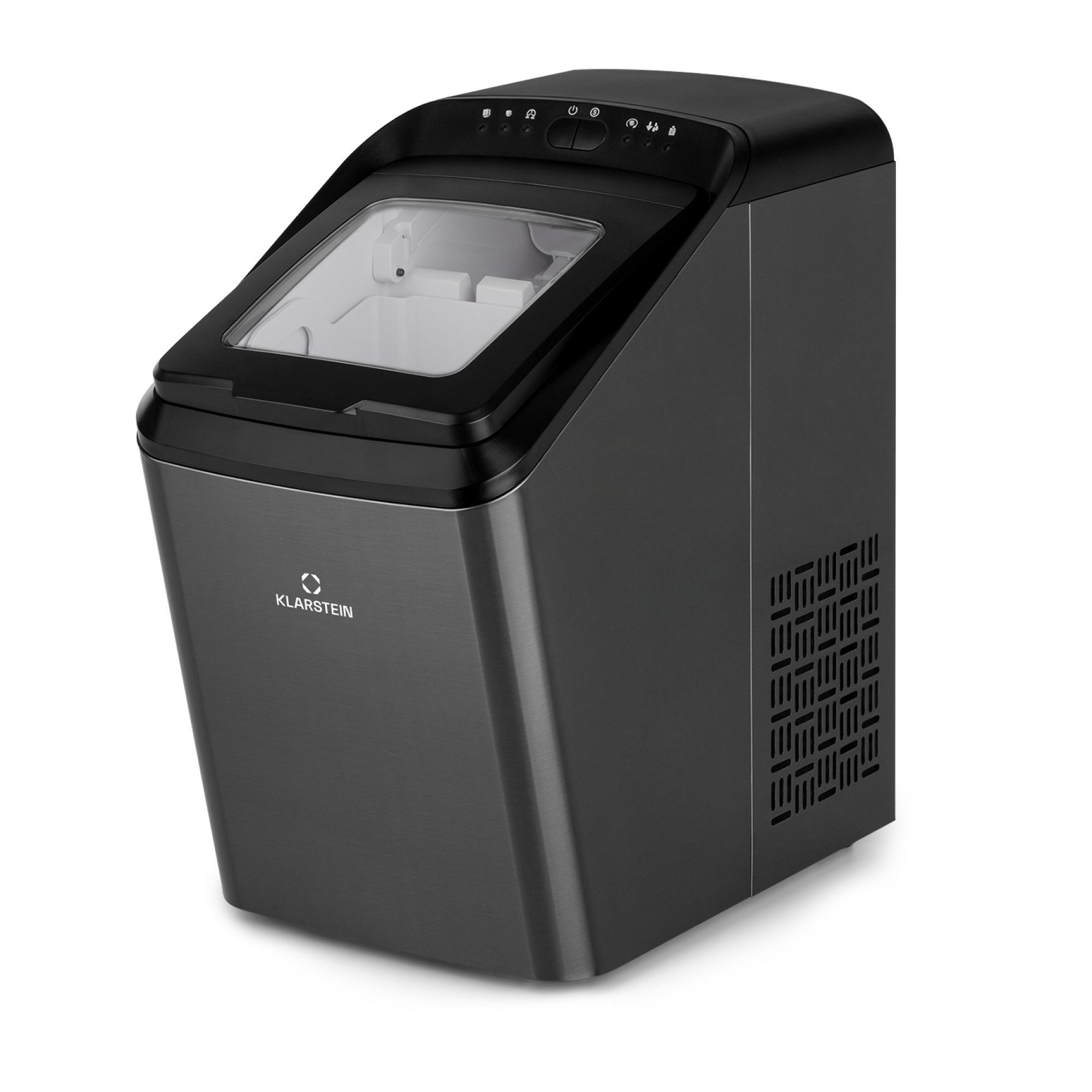 Klarstein Eiswürfelmaschine Partytime Eiswürfelmaschine Klareis 15 kg/24h Edelstahl 2 Würfelgrößen, Eiswürfelbereiter Ice Cube Maker Klareis mit 2 Größen – Bild 2 von 5