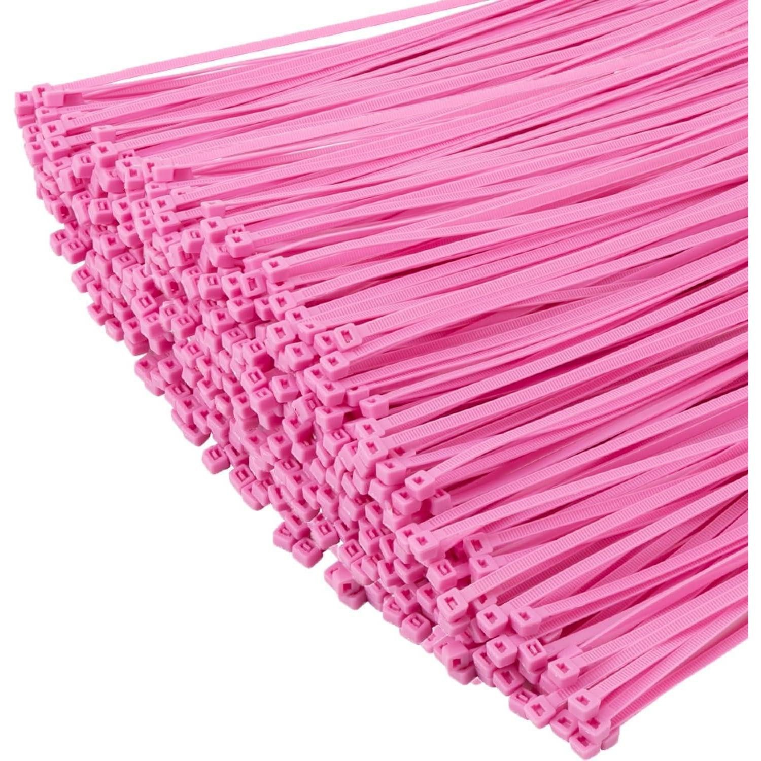 LuxusKollektion Kabelbinder Kabelbinder 1000 300mm 22kg UV selbstsichernd 300mm x 4.8mm Rosa (1000-St)