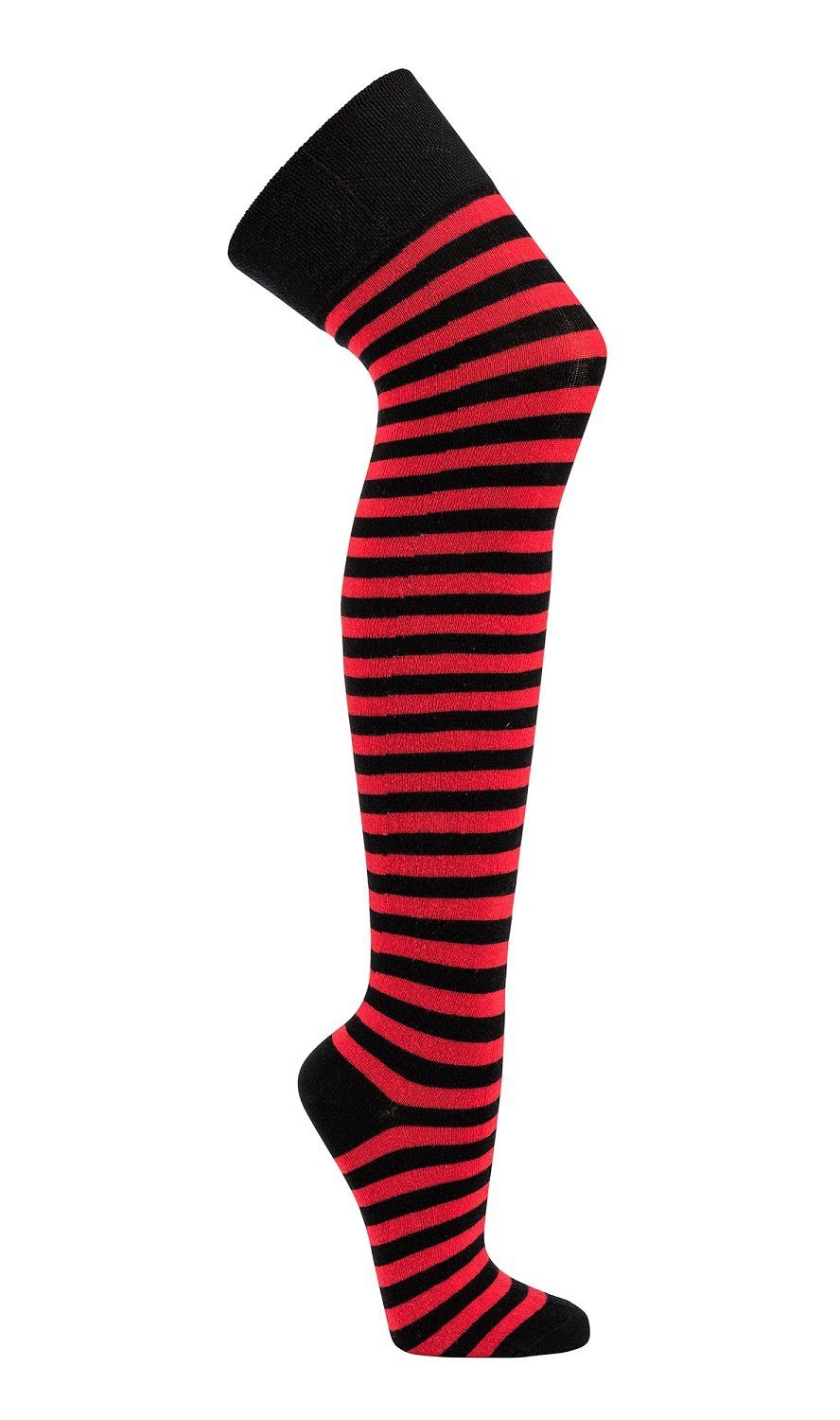 one schwarz-rot (1-Paar, Overknees 4 Socks over Fun Fun 4 Overknees Paar) Socks socks" 1 size "knee