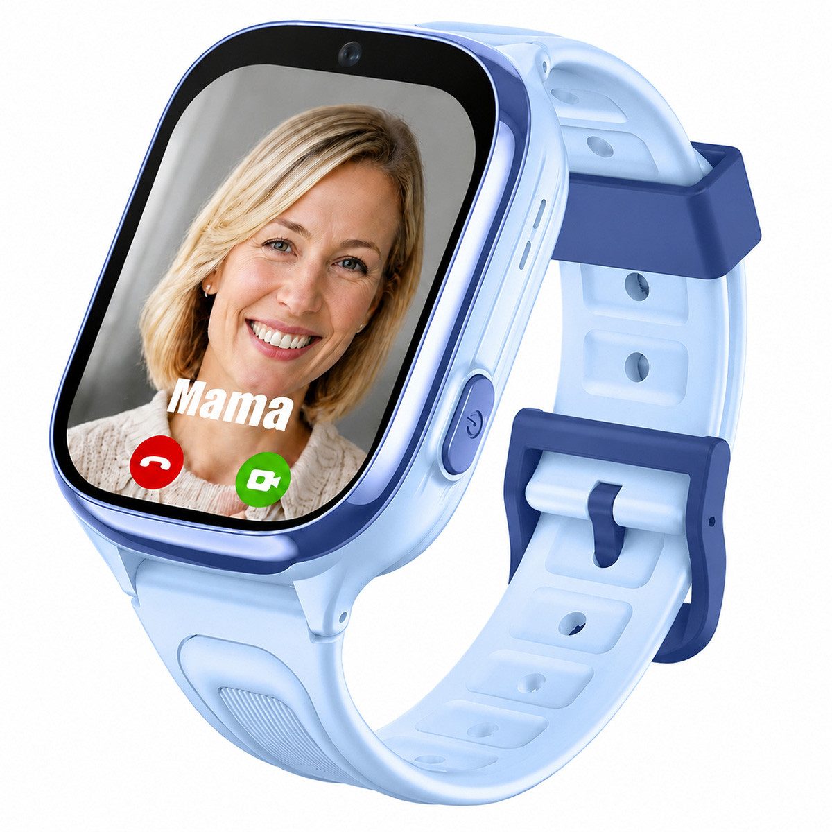 Vashoy 4G Kinder Smartwatch mit Videoanruf,LBS + WLAN Ortung, SOS-Notruf, Smartwatch (5 cm/5 Zoll, RTOS) Schulmodus, 1,83 Zoll Touchscreen, 3-tlg., Schrittzähler, Spritzwassergeschützt – Lila/Blau