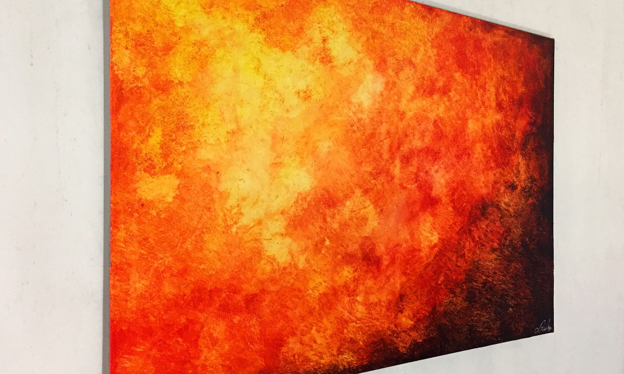 WandbilderXXL Gemälde Heat Wave 120 x 80 cm, Abstraktes Gemälde, handgemaltes Unikat
