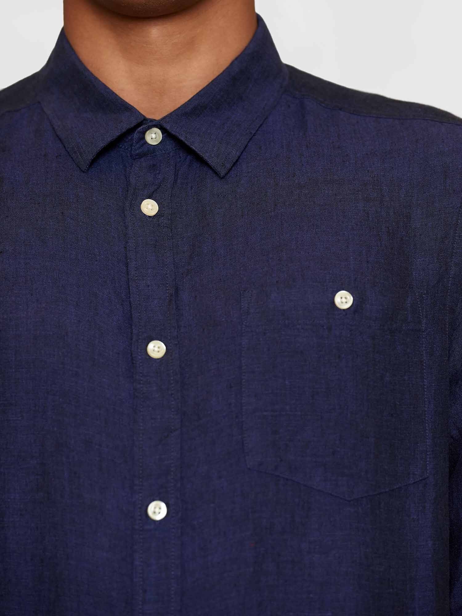 KnowledgeCotton Apparel Langarmhemd Linen Shirt
