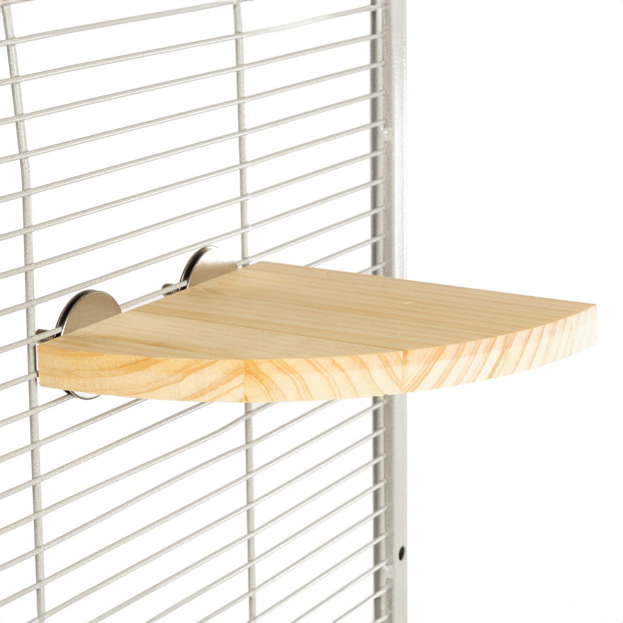 Happy Bird Vogelspielplatz Vogel Sitzecke aus Naturholz, Plattform zur Befestigung im Vogelkäfig, ca. 15x15x1,5 cm, 90° Winkel