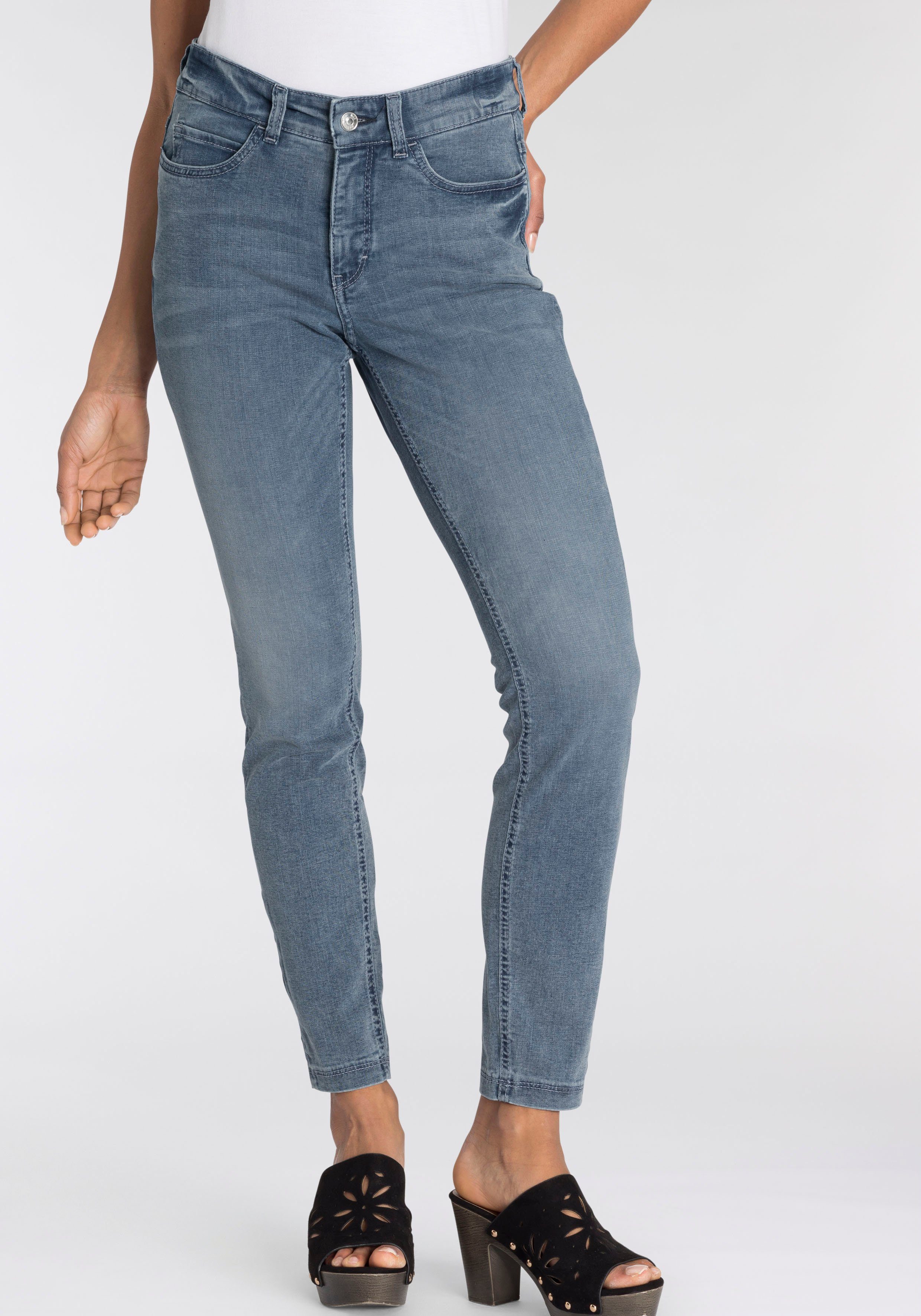 MAC Skinny-fit-Jeans Hiperstretch-Skinny Power-Stretch Qualität light blue bequem wash Tag sitzt random den ganzen